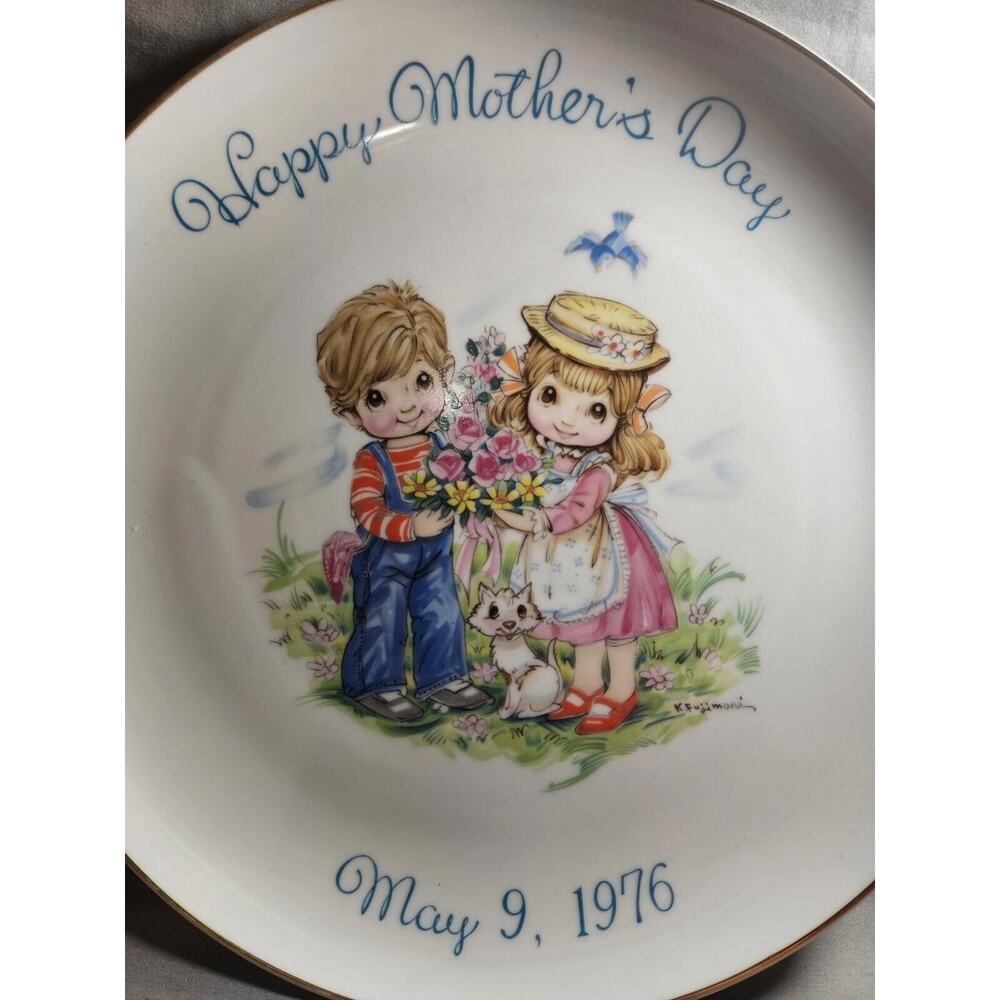 1976 HAPPY MOTHER'S DAY PLATE May 9, 1976 made in Japan VGC VTG Vintage Antique